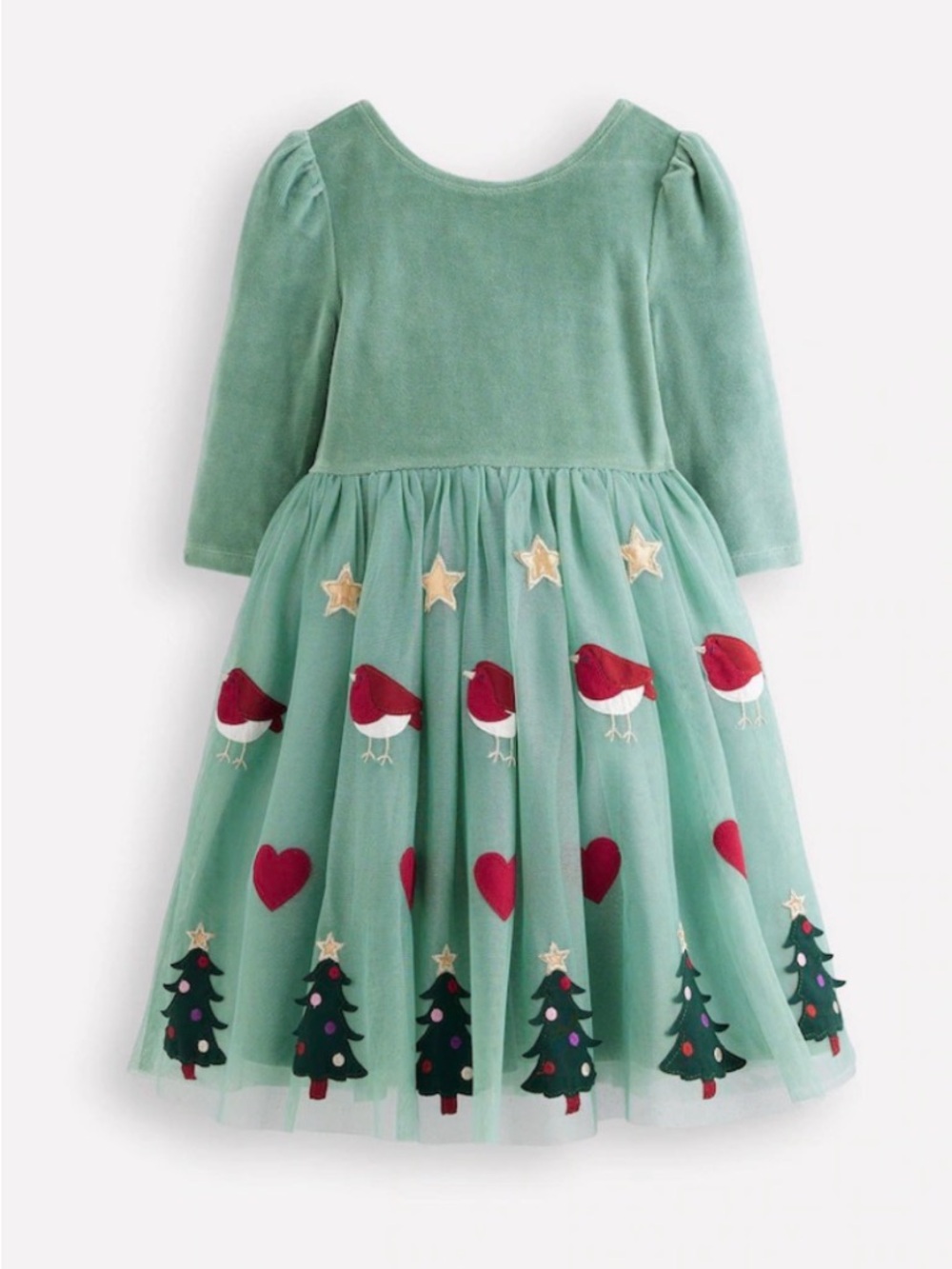 Mini Boden Sage Green Tulle Christmas dress